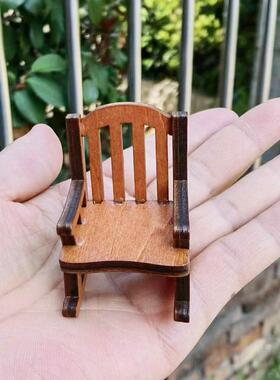 微缩家具椅子场景迷你凳子模型木质小凳子摆件办公室卧室装饰摆件