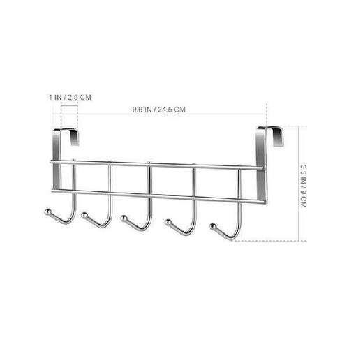 Over The Door 5 Hooks Home Bathroom Organizer Rack Clothes