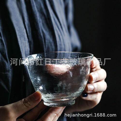 日式加厚透明玻璃公道杯分茶器纯手工防爆耐高温公杯茶具配件
