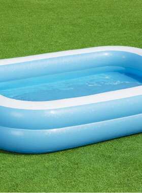 Bestway54006二环矩形水池 长方形蓝白充气游泳池戏水池