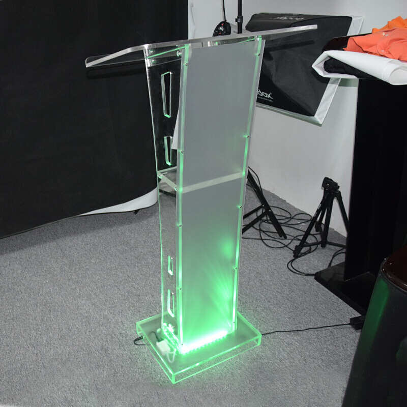 灯讲台台透明咨客会议  演讲台亚克台讲台主持七彩发光力