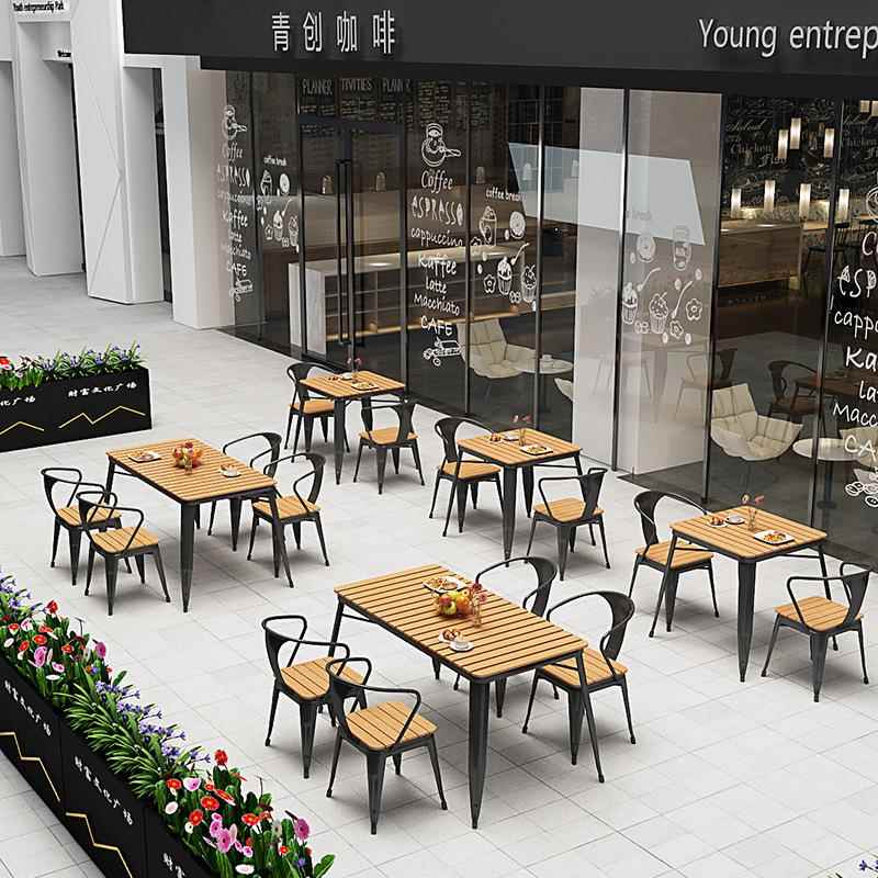 代户外塑木室餐桌餐厅外露天啤洽酒饮料桌阳台庭院现ADE谈户外桌