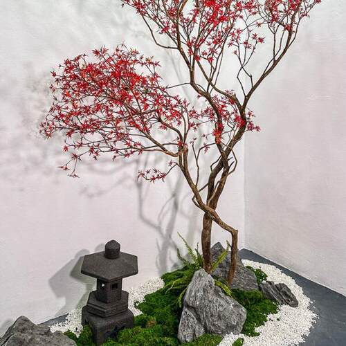 仿真红枫婚庆大型装饰绿植假树橱窗造景室内景观植物玻璃钢红枫树