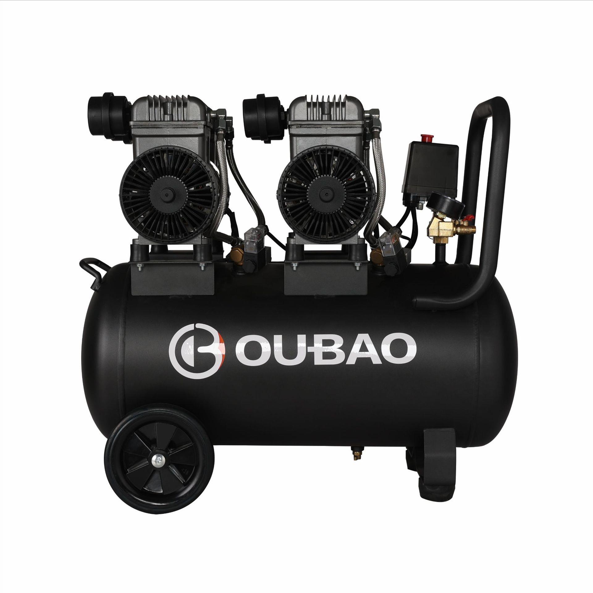 欧堡静音式空压机二极无油机50L双头3000W