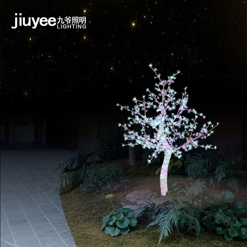 景观灯led户外灯节日活动装饰跑马灯变色庭院灯1.8m水晶发光树灯