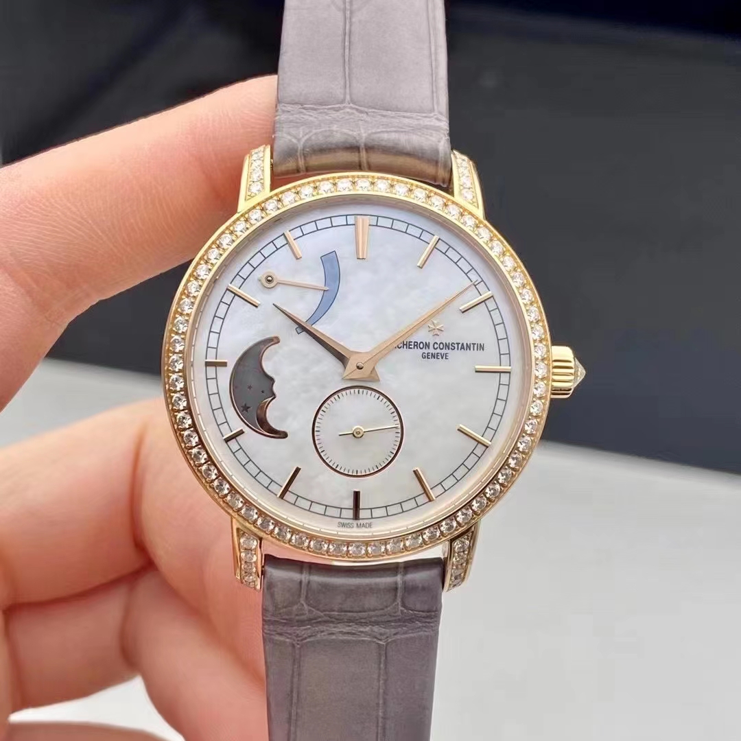 99新全套36mm江诗丹顿传袭玫瑰金83570/000R-9915手动机械女表