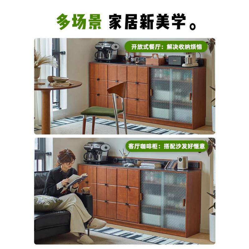 复古实木咖啡柜法式餐边柜壁橱茶水柜客厅斗柜靠墙储物柜长柜置物