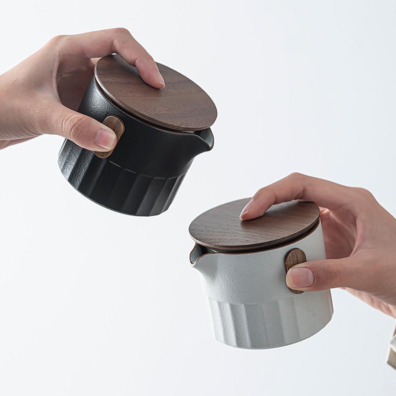 旅行茶具套装防烫陶瓷一壶二杯旅行便携式家用户外随身简易快客杯