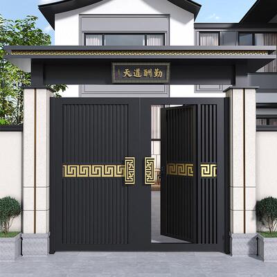 铝合金庭院门铝艺别墅庭院大门乡村入户单双开院子大门电动平移门