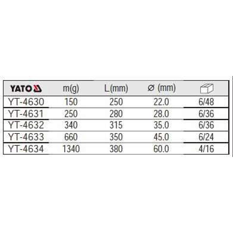 【含税】易尔拓工具 无回弹尼龙安装锤 YT-4630至YT-4634