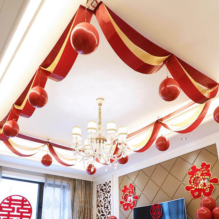 酒红波浪旗开业周年庆 波浪旗装饰商场珠宝店吊旗手机店彩带拉花