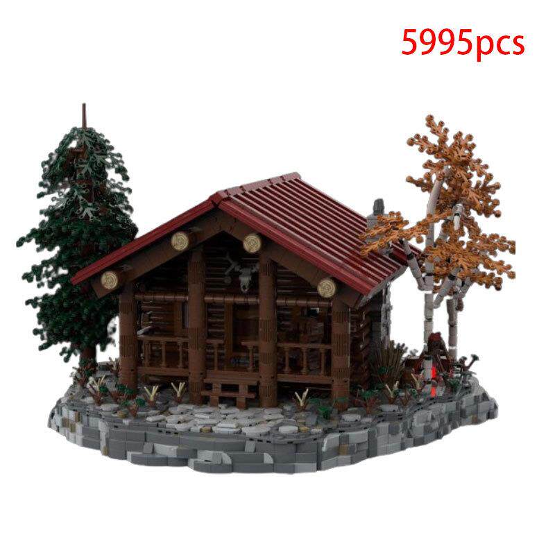 1小颗粒拼装积木MOC-157551蒙大拿小木屋精美小屋建筑房屋