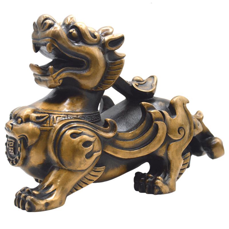 铜仿古貔貅一对宣德大门环威武貔貅家居客厅店铺开业工艺品