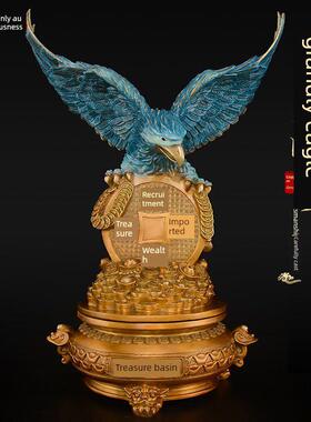 铜鹰大鹏展翅鹰饰品金翅鸟铜展宏观画面办公室客厅家居礼品