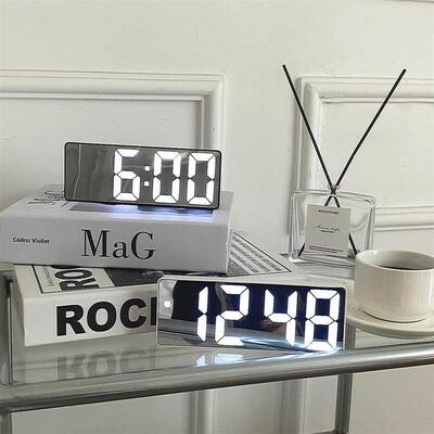 Smart LED Clock Bedside Digital Alarm Clocks Desktop Table E