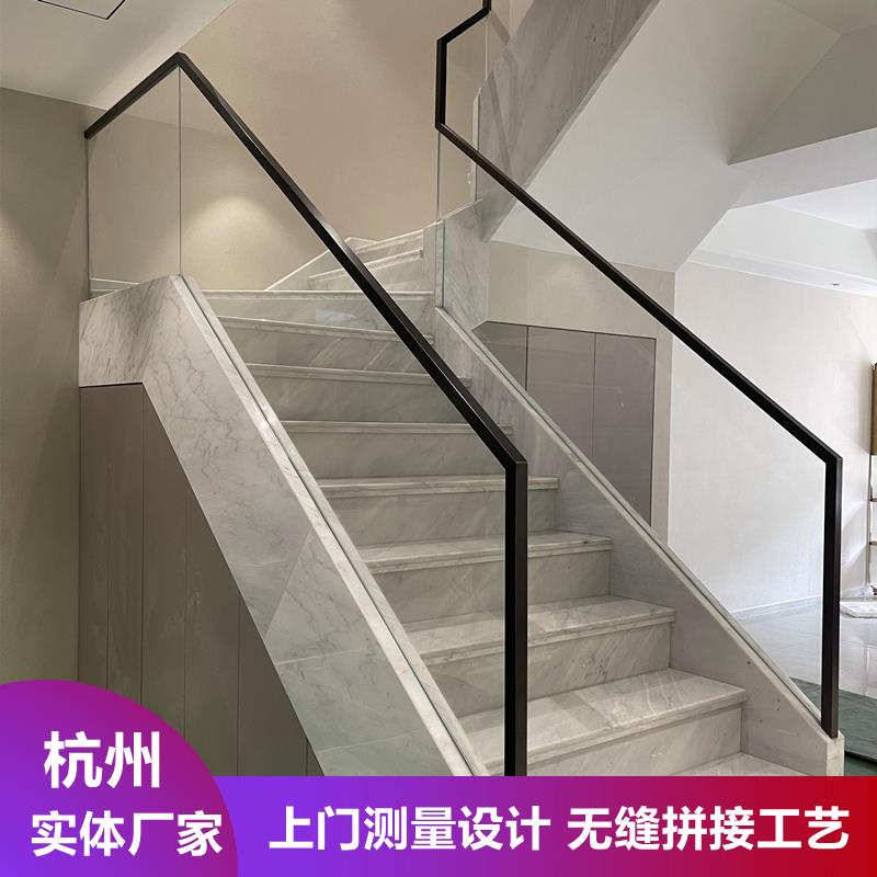 超白玻现代楼梯扶手 轻奢风格室内护栏 中式实木楼梯扶手