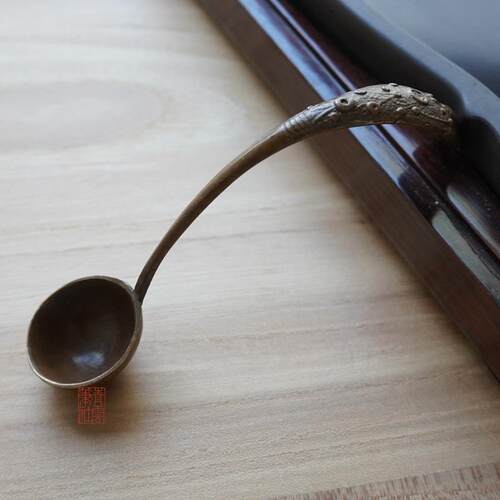 正品青云笔 龙头勺 铜复古铜国器 砚台社磨墨块 调画颜料用 不含