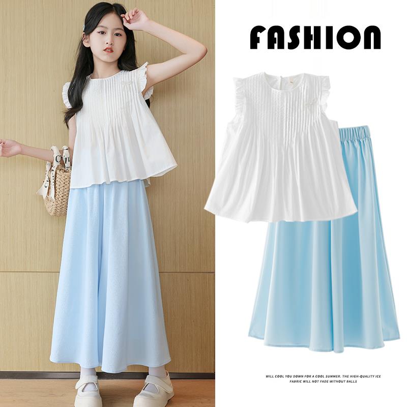 Next MaxM女童套装夏季薄款儿童2025新款夏装洋气连衣裙冰丝裙子