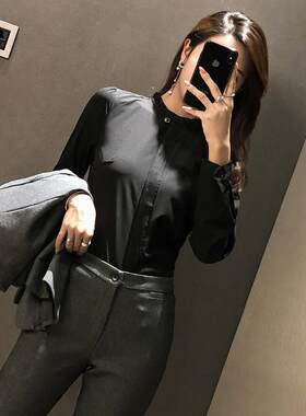 职业装女装套装长袖衬衫女士工作服韩版修身显瘦衬衫套裤工作服