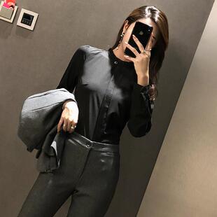 职业装 女士工作服韩版 套裤 工作服 衬衫 显瘦衬衫 长袖 套装 女装 修身