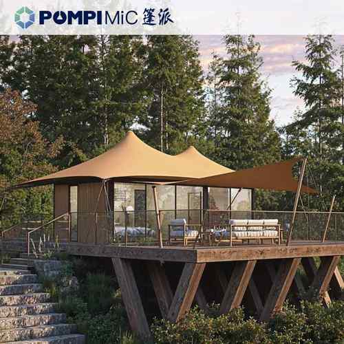 豪华野营帐篷一室一厅一卫农家乐温泉度假酒店木屋篷房工厂