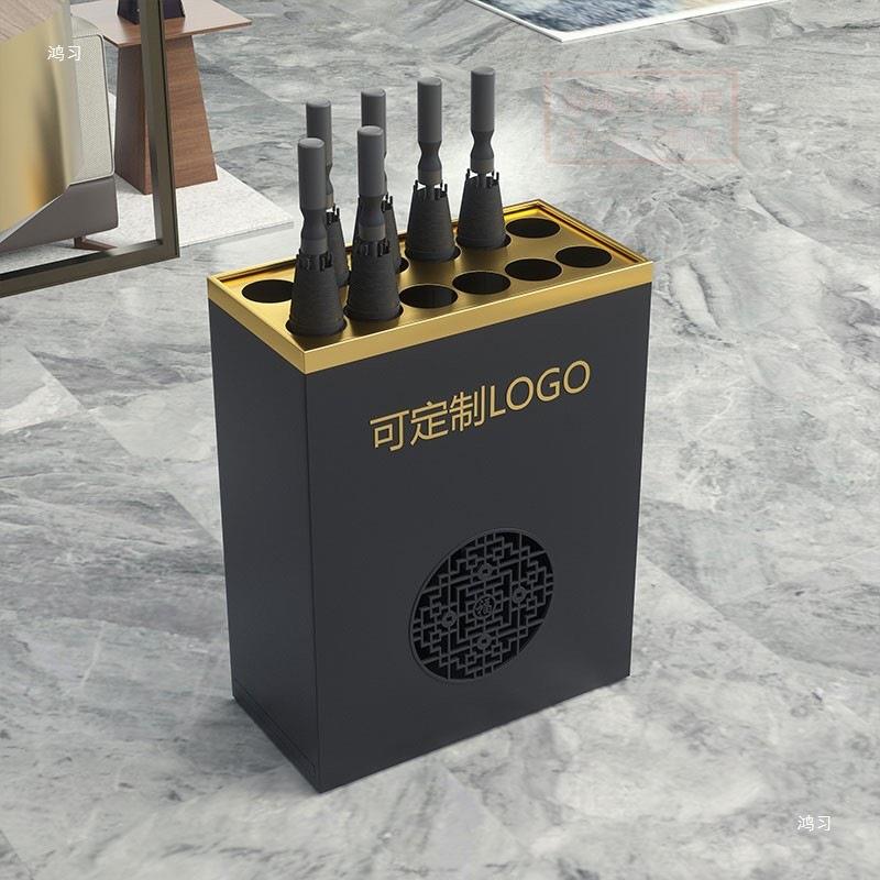 北欧雨伞架酒店大堂铁艺收纳桶置物架金属简约挂伞放伞桶定 制