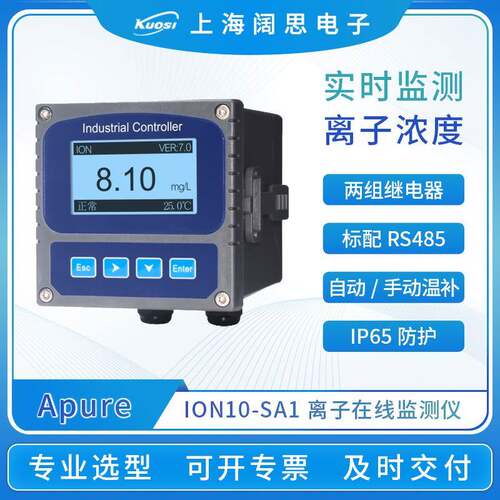 离子在线监测仪ION10离子浓度变送器离子浓度计F离子校正液