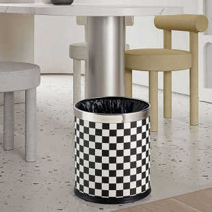 无盖风现代客厅格轻垃圾桶高值大号高档家用简约奢黑白 卧室颜ins