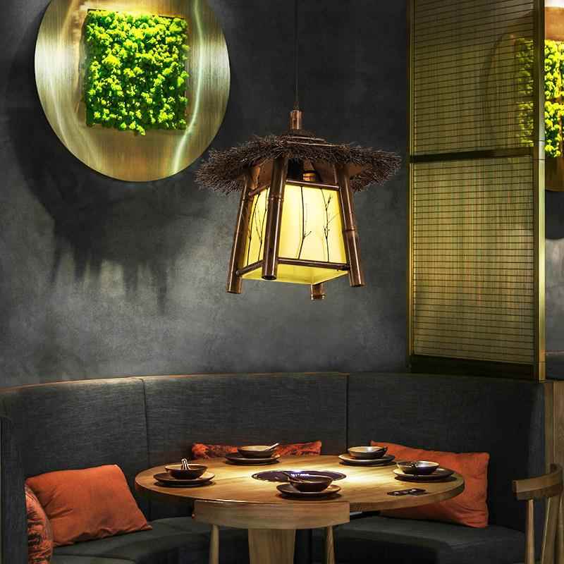 仿灯风新中式复古竹吊灯中725国创意个古性客厅餐厅阳台卧室灯笼