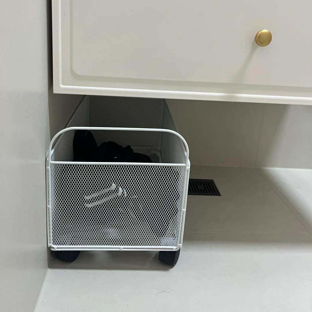 脏袜子收纳筐浴室柜下方收纳篮内裤可以移动可推拉脏衣篓
