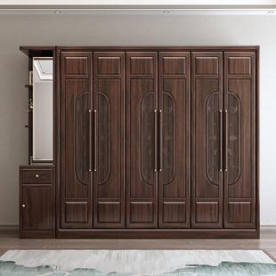 紫檀木衣柜家金卧982室全实木对门开衣柜大容量用储物柜原木多层