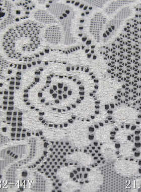 唐隆漂白色双边花朵压纱柔软弹力蕾丝 21cm服装家纺蕾丝花边辅料