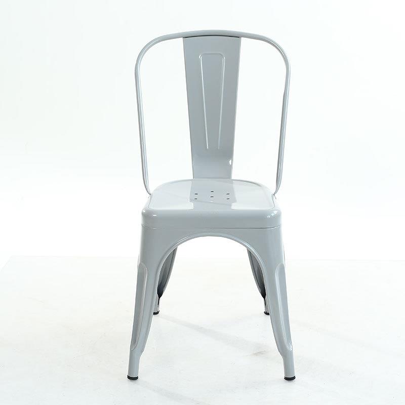 安餐靠吉周铁艺店铺商用餐饮气孔椅EWM通设计单色铁凳子餐椅桌批
