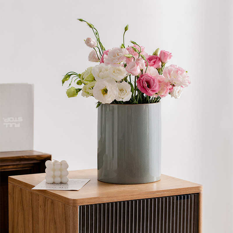 蜀门复古手绘汝窑陶瓷花瓶装饰干花中式电视柜餐桌客厅插花摆件,家居饰品,花瓶,淘宝优惠券,粉丝福利购,淘宝优惠卷