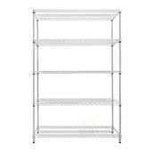 批发四层置物架 仓库家用带轮移动防静电多层镀铬不锈钢线网货架