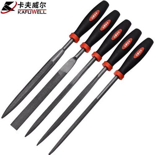 卡夫威尔 什锦锉刀组合圆锉扁锉半圆锉刀金属木工工具5件套FC0004
