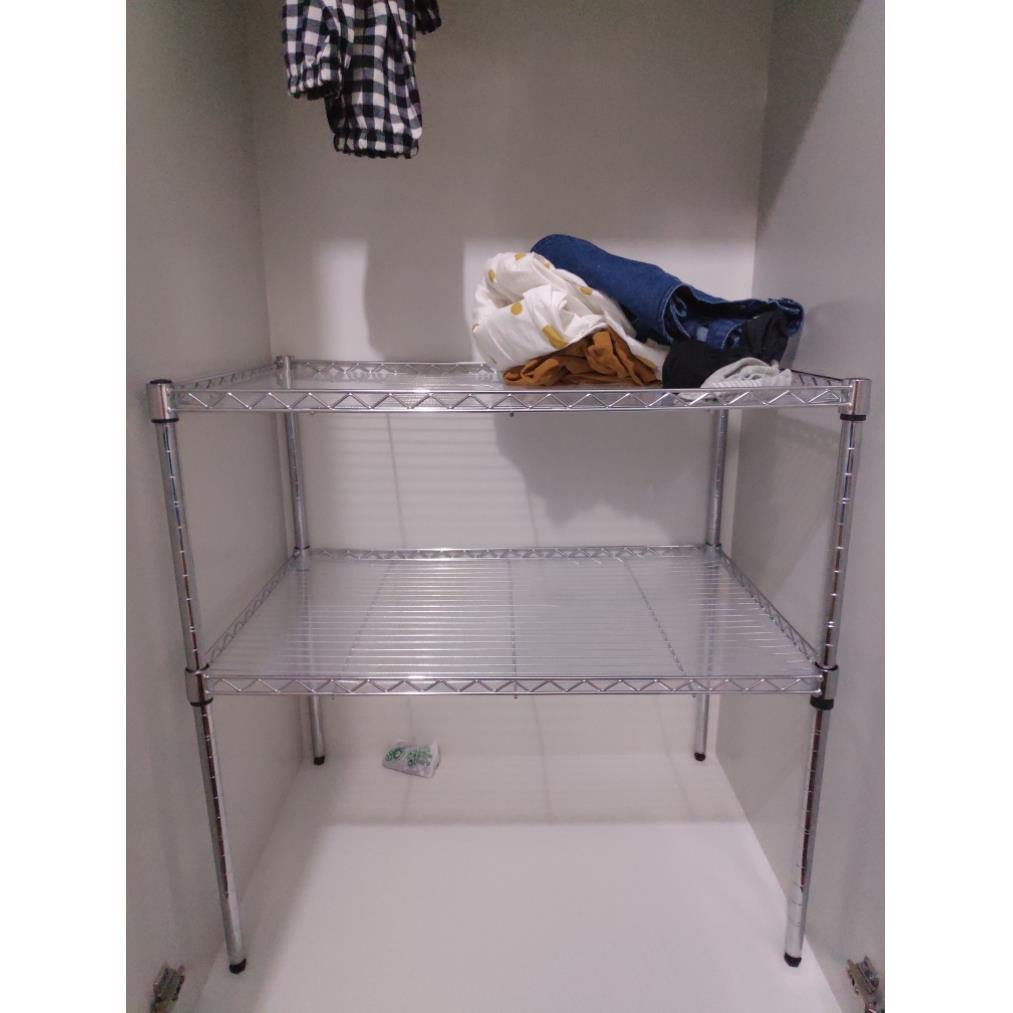 家用整体橱柜分层架厨房烤箱架微波炉架不锈钢色两层锅碗架衣柜分