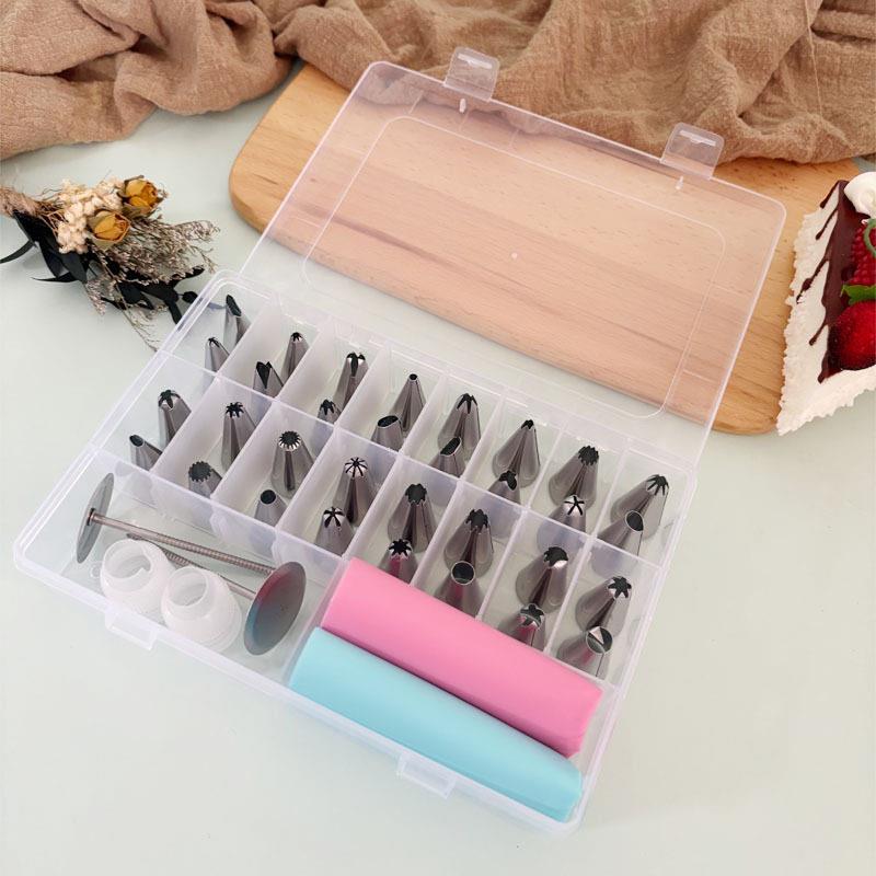 现货裱花嘴38件套装不锈钢裱花工具带转换器裱花丁奶油袋烘焙工具