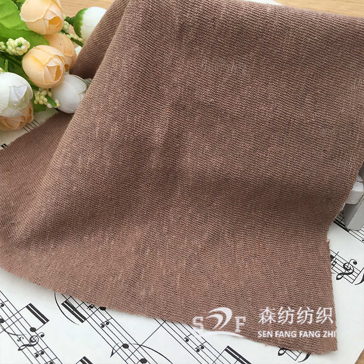 布 亚麻汗针织布混纺夏季棉21s面料布料 休闲吸湿亚麻排汗 导热