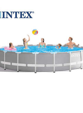 INTEX26712 圆形管架水池套装 支架水池 家庭游泳池