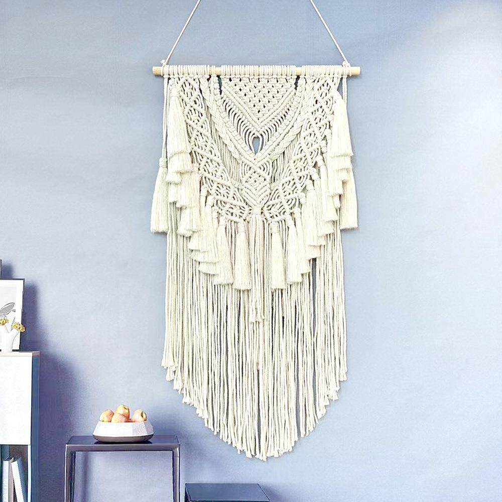 新款波西米亚手工编织挂毯壁挂创意流苏挂饰家居民宿房间墙面壁饰