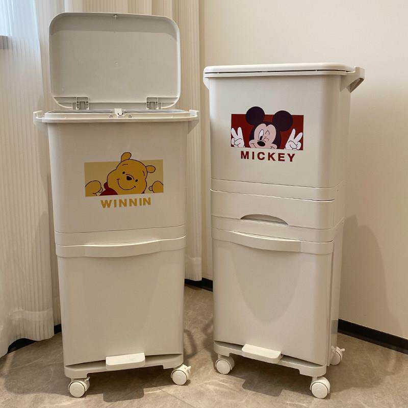可爱垃圾桶免弯腰家用加厚大容量厨房垃圾桶可移动带盖子脚踏式新