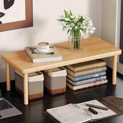 实木桌面书架桌上置物架办公室收纳书柜学生展示柜台面分层转角柜