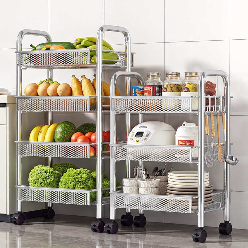 小推车置物架厨房落地卧室多层零食移动浴室卫生间床头收纳储物架