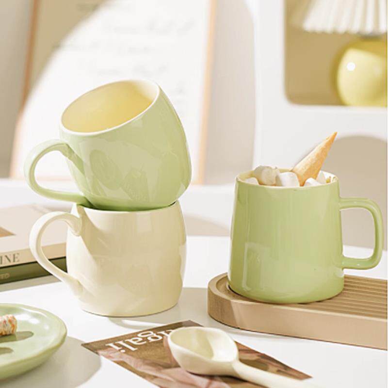 奶油风情侣马克杯高颜值女生陶瓷杯子咖啡杯办公室水杯牛奶早餐杯