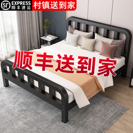 床铁艺床双人床家用1.8米铁床，经济型加固加厚1.5单人床简易铁架床
