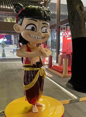 卡通哪咤玻璃钢雕塑模型影院商场打卡装饰动漫敖丙太乙真人物摆件