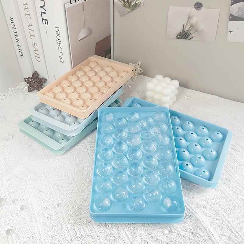 33格网红创意球形冰球冰格模工厂直销冰格模具带盖塑料冰箱制冰盒