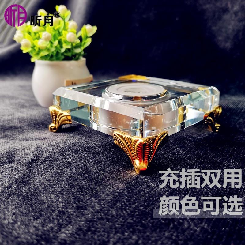昕月新款水晶底座托发光佛像佛塔舍利塔玻璃七彩色貔貅工艺品底座