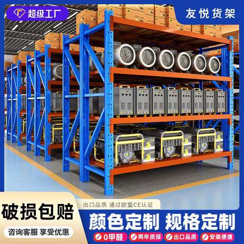 [货架仓储仓库储物架]置物架铁架层距随意调节重型铁架货物架